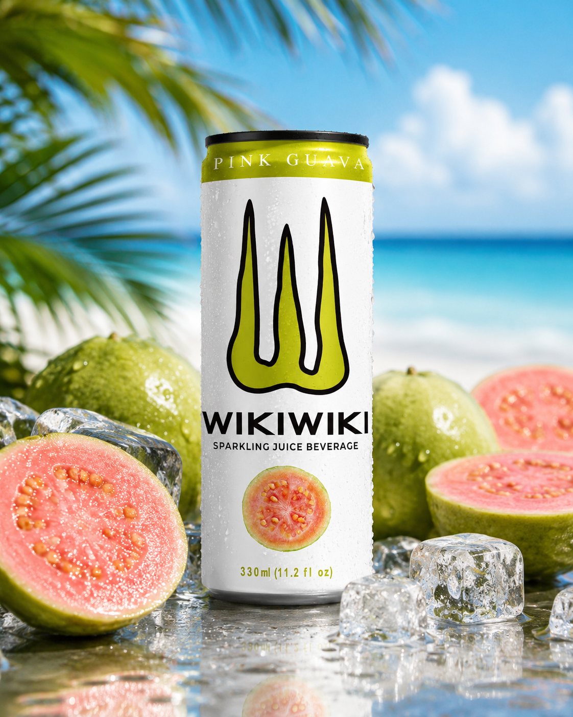 A chilled Wikiwiki Pink Guava can.